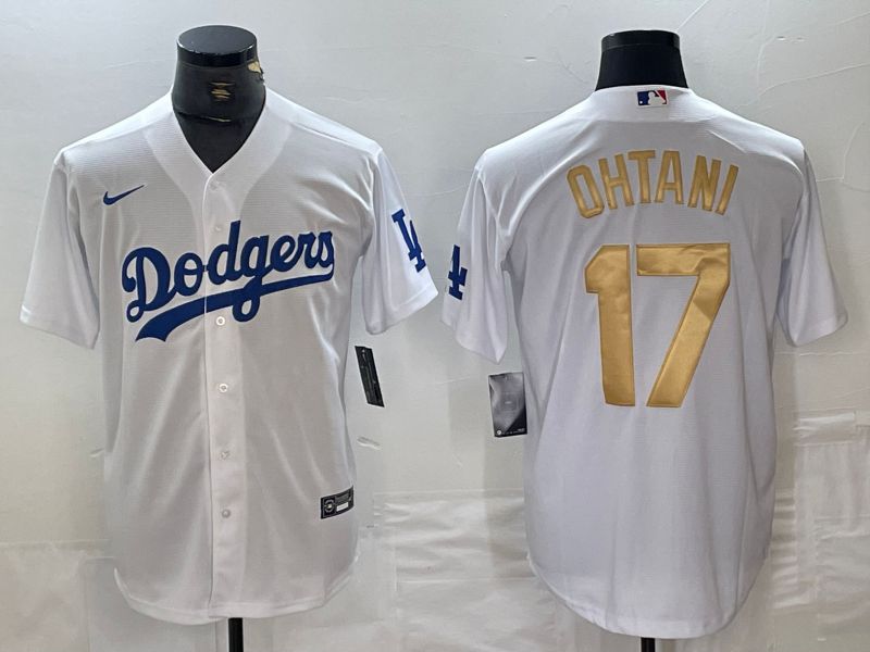Men Los Angeles Dodgers #17 Ohtani White Nike Game MLB Jersey style 15